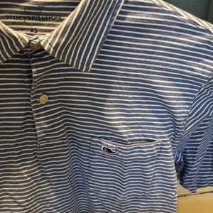 Men’s XS Vineyard Vines blue and white stripe polo
